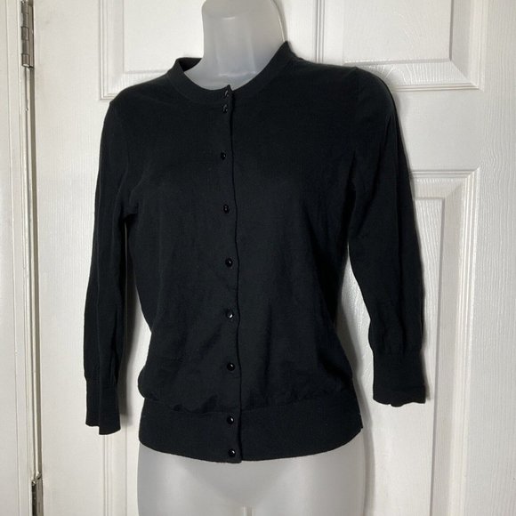 J.CREW Sweaters - j. crew black button down Clare cardigan sweater Medium M 100% Cotton Classic